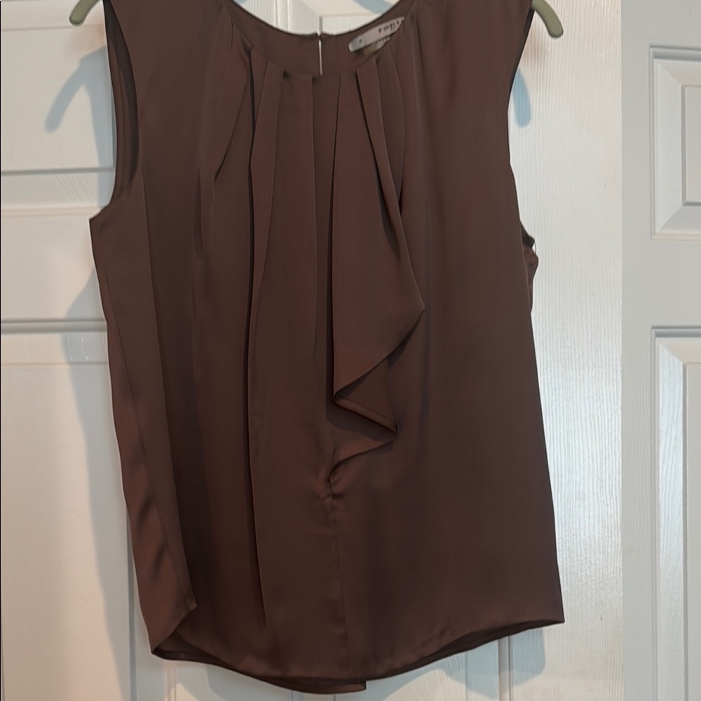 Ports 1961 Brown silk Sleeveless Top, size M.